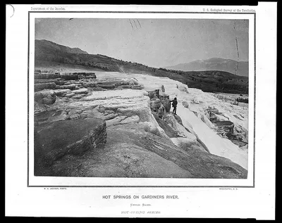 Hot springs on the Gardiners River, Upper Basin, Yellowstone National Park, Wyoming, 1871