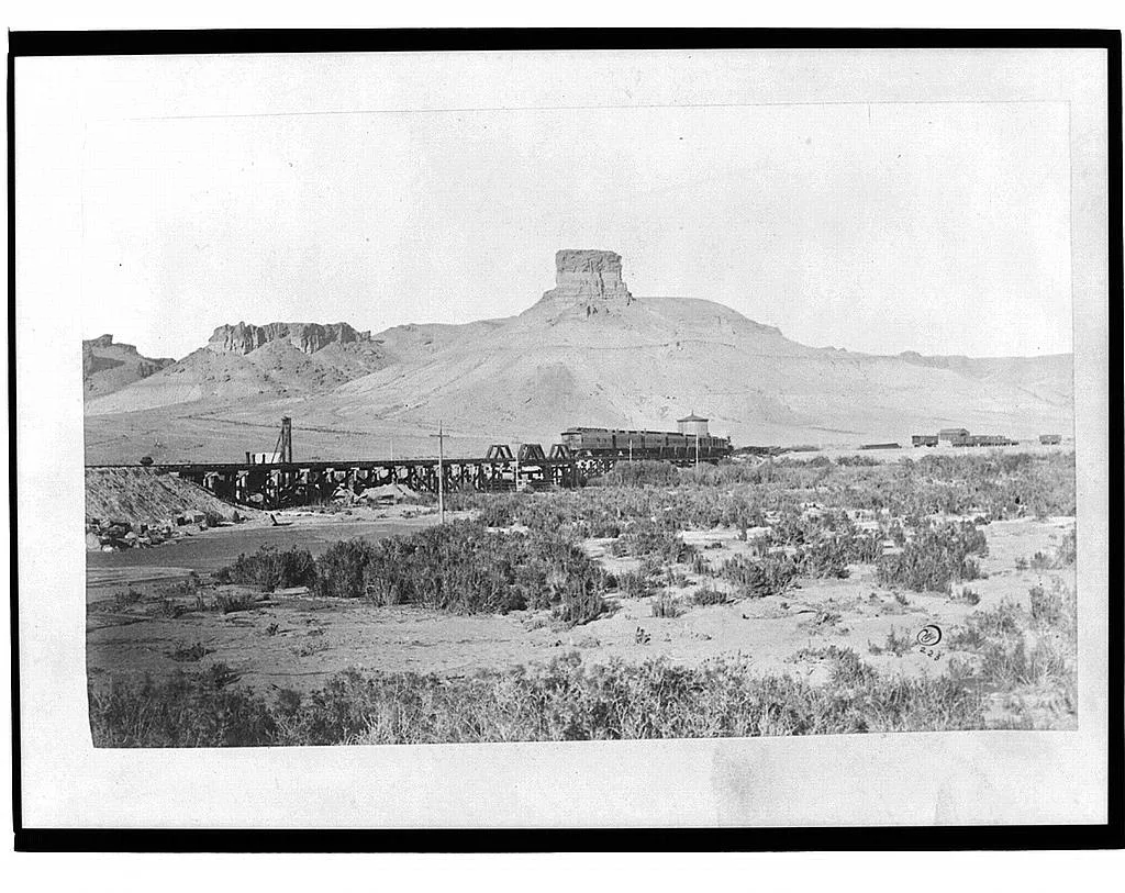 [Railroad bridge near Citadel Rock], 1870
